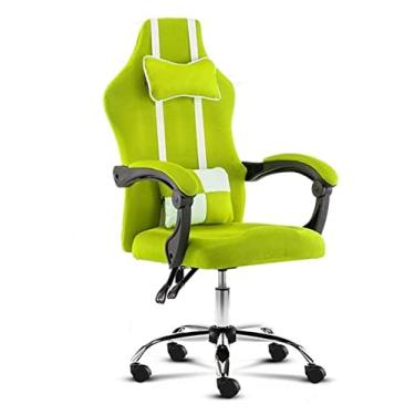 Imagem de Cadeira de escritório Cadeira giratória com encosto Cadeira de computador Cadeira de escritório ergonômica Cadeira executiva reclinável em tecido com encosto de cabeça (cor: verde) needed