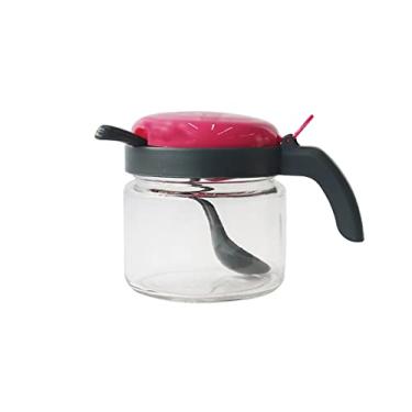 Imagem de AÇUCAREIRO DE VIDRO COM TAMPA E ALÇA DE PLÁSTICO 300 ML (PINK)