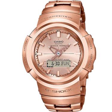 Imagem de Relógio CASIO G-SHOCK masculino anadigi rosê AWM-500GD-4ADR