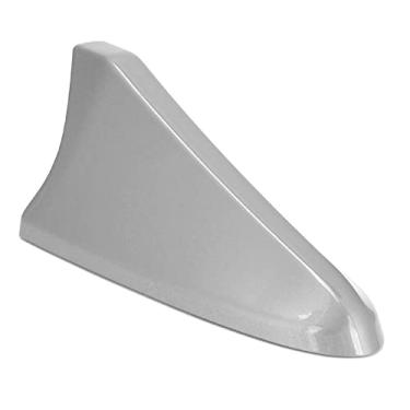 Imagem de MUNEFE Acabamento da capa da antena de telhado, capa de antena de teto de barna de tubarão, acabamento ABS para a maioria dos carros (prata)