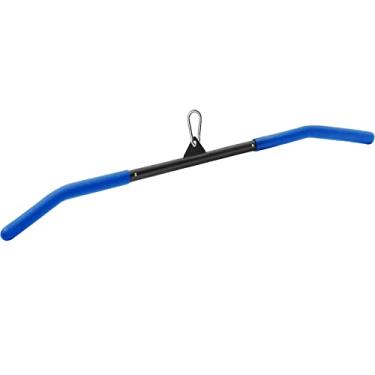 Imagem de SERTT Acessórios de puxar para baixo LAT de 99,37 polegadas para máquina de cabo de polia, barra de prensa de tríceps com alça de borracha, barra de puxar para baixo LAT para academia, treino de força, construção muscular