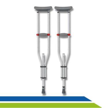 Imagem de Muleta Axilar Desmontável Regulável 3 tamanhos em 1 (P,M,G) - Par - Hi