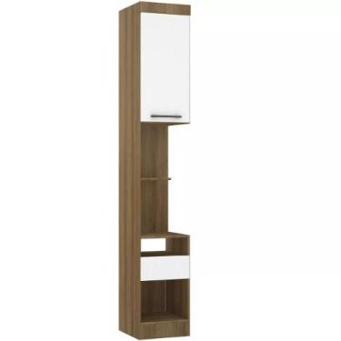 Imagem de Mesa de Cabeceira Alta 38cm 1 Porta e 1 Gaveta Paris Luciane Móveis, A