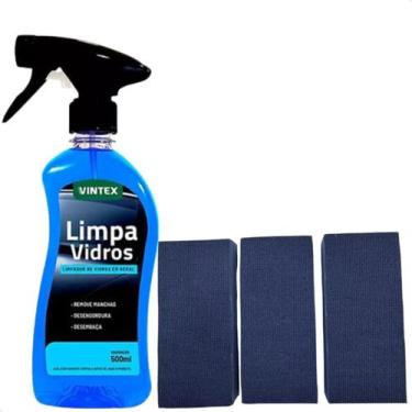 Imagem de Limpa Vidros Limpador 3 Tacos Lona Descontaminação Vintex