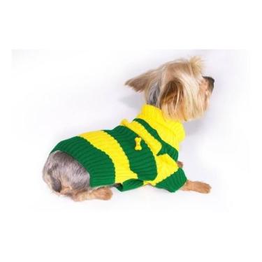 Imagem de Roupinha Brasil Para Cachorro Gato Blusa Gola Alta - Au Au Miau Compan