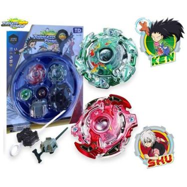 Imagem de Kit 2 Beyblade Burst + 2 Lançadores + Arena Kerbeus Vs Storm Spriggan 