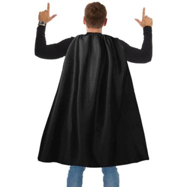 Imagem de Capas e máscaras de super-herói adulto – Capas de vampiro de Halloween, capas para adultos, cosplay, festa à fantasia, Preto, 120cm