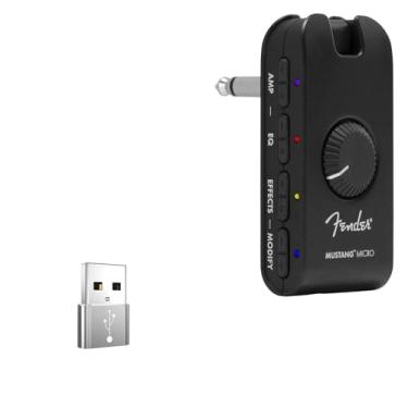 Imagem de BoxWave Adaptador compatível com amplificador de fone de ouvido Fender Mustang Micro Guitar - USB-A para C PortChanger (pacote com 5), adaptador de dados de carregamento de conversão OTG tipo C