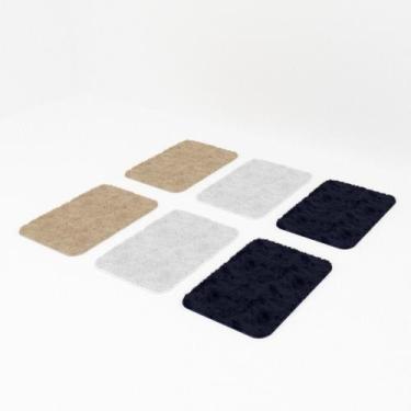 Imagem de Kit Jogo 6 Tapetes 60 X 40 Cm Peludo Banheiro Porta - Tapetes Saturs