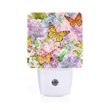 Imagem de FSHVQKD Luz Noturna Com Flores E Borboletas Da Primavera, Decoração De Parede Para Escada, Corredor, Cozinha, Sensor Do Anoitecer Ao Amanhecer, Presentes Quarto Meninos/Meninas/Mulheres/Homens