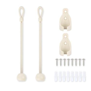 Imagem de IVYSUN Kit De Reposição Peças Sombra, Ultra Longo, Com Amarração Elástica Para Guarda-Sol/Persianas Externas Coolaroo, Persianas Internas/Externas E Coberturas Dossel/Pérgola (Bege, 8 Polegadas)