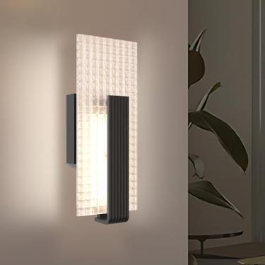 Imagem de Hyunbae Arandelas De Parede Led Modernas, Luminárias Montagem Vertical E Vertical, Pretas, 3000K, Internas Com Vidro Fosco, Luzes Banheiro, Luminária Regulável Para Escada, Corredor, Quarto