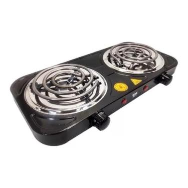 Imagem de Fogareiro Eletrico 220v Cooktop Camping 2 Bocas 2000w BAK BK-FCE708-220 Preto
