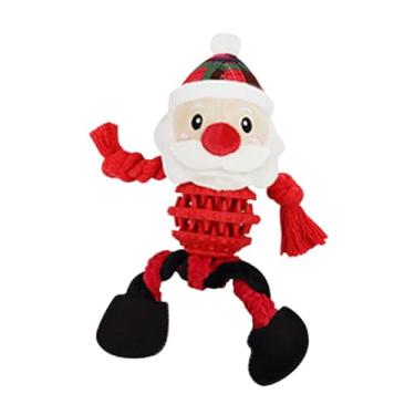 Imagem de Fenteer Brinquedo de Natal para cães, pelúcia interativa, jogo de busca e mastigação, Papai Noel
