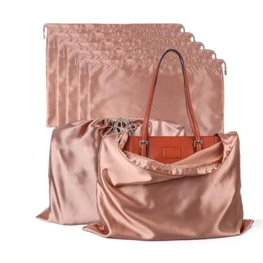 Imagem de Bolsas de mão Sacos de pó para bolsa e sapatos - viagem ou armazenamento doméstico - cordão organizador de bolsa de pó (pacote com 5) Y1010brown-XL