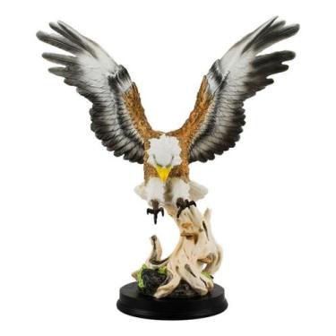 Imagem de Enfeite Grande Decoração Luxo Águia Dourada / Colorida 39cm - Tasco