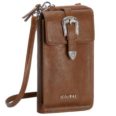 Imagem de ICOLRAE Bolsa Transversal Para Celular Feminina, Pequena Da Moda, Carteira Com Compartimento Cartão De Crédito