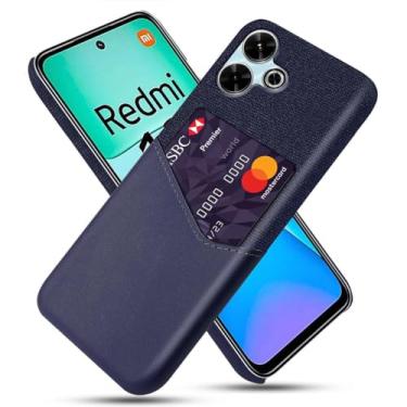 Imagem de Capa para Xiaomi Redmi 13 4G,Tela e tampa de couro PU,Antideslizante,360°cobertura completa à prova de choque com 1 slot de cartão atrás,Prevenção de queda-Blue
