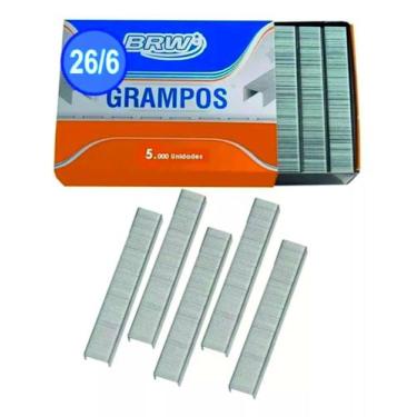 Imagem de Grampo 26/6 para grampeador 20fls Galvanizado BRW 5000un