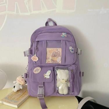 Imagem de Mochila Feminina Faculdade Bolsa Escolar Reforçada Grande - JM , LILAS