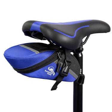 Imagem de Bolsa para assento de bicicleta – Bolsa para selim de bicicleta sob o assento, acessórios de ciclismo, bolsa de armazenamento para bicicleta de montanha e estrada – Azul (azul)