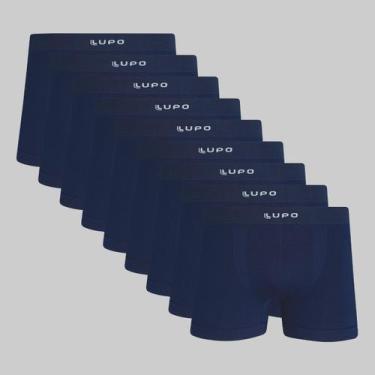 Imagem de Kit 9 Cuecas Lupo Boxer Micromodal Sem Costura 00661, Azul marinho, GG