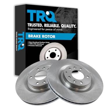 Imagem de TRQ Conjunto de par de rotores de freio a disco dianteiro para Mazda CX-9 2007-2015 com rotores de 320 mm de diâmetro