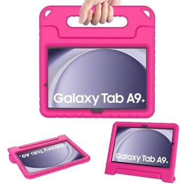 Imagem de AVAWO Capa infantil à prova de choque para Samsung Galaxy Tab A9+ Plus 11 polegadas com protetor de tela integrado, rosa