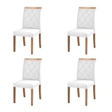 Imagem de Kit 4 Cadeiras Decorativas Sala de Jantar Luxo Anita Facto Branco - Mo