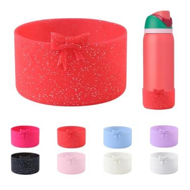 Imagem de CDYLDXG Bota antiderrapante de silicone com laço de 8,5 cm para garrafa de água Owala de 947 ml, garrafa de água de aço inoxidável FreeSip/Twist/flip, acessório de capa inferior de manga protetora