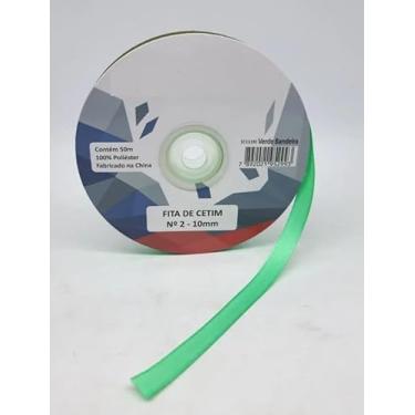 Imagem de Fita de Cetim Simples 10mm N°2 com 50 Metros - UNIDADE - Escolha a Cor (VERDE BANDEIRA - C1119)