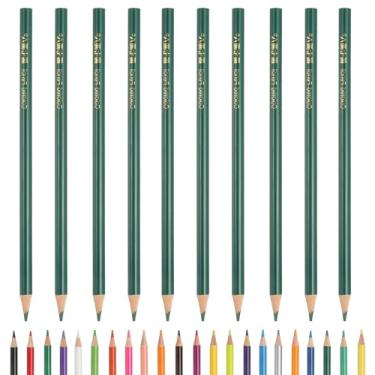 Imagem de PATIKIL Lápis de cor, lápis de desenho de cor verde médio com núcleos à base de óleo, materiais de scrapbook, para adultos, livros de colorir, artistas, iniciantes, desenho, esboços, 10 peças