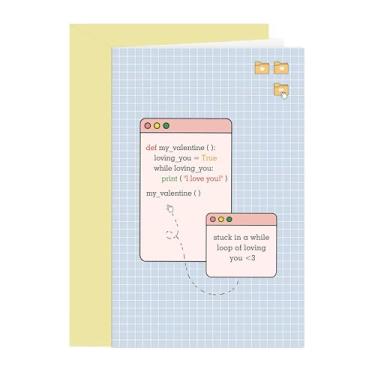 Imagem de BKOQF Cartão de dia dos namorados divertido programador, ideia de presente romântico para engenheiros de software, preso em um loop while