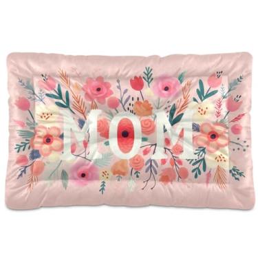 Imagem de Wassud Cama de Dia das Mães com flores para cães pequenos, lavável, impermeável, para viagem e animais de estimação, cama portátil para gatos com fundo antiderrapante para uso interno e dormir, 91 x
