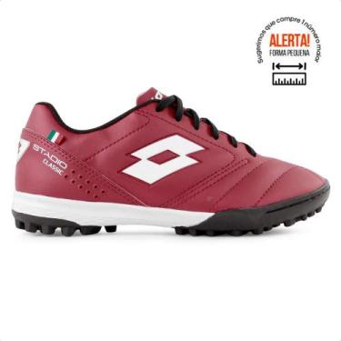 Imagem de Chuteira Society Lotto Stadio Classic B700 Masculina, 38, Vinho, Branc