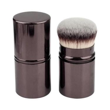 Imagem de Pincel De Maquiagem Retrátil Kabuki Macio E Fofo Para Blush, Base E Co