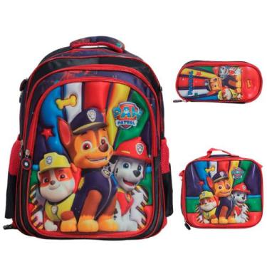 Imagem de Kit Mochila Infantil Patrulha Canina Costas 3D Reforçada - Plike