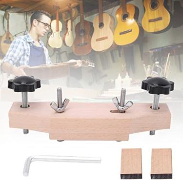 Imagem de Cryfokt Braçadeira de Ponte de Guitarra, Ferramenta de Reparo Eficiente para Manutenção de Guitarra Clássica Folk Com Blocos de Madeira e Chave para Trabalho Luthier