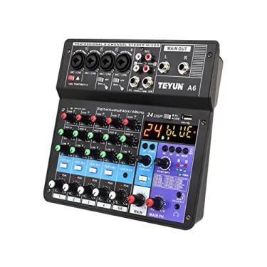Imagem de Homesen Mixer de Áudio Portátil Mini A6 6Ch com Placa de Som USB e Gravação