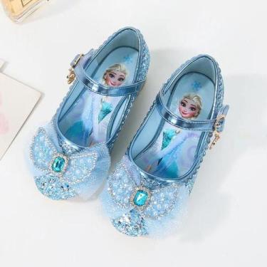 Imagem de Sandálias De Princesa Disney Para Meninas Em Rosa Bebê E Azul, Sapatos