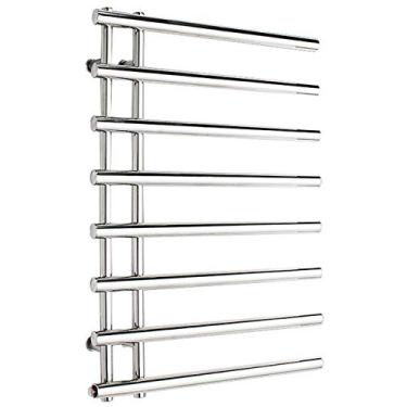 Imagem de Aquecedor de toalhas de aço inoxidável, suporte de toalha aquecido de 8 barras montado na parede, à prova d'água 61 x 84 cm, para banheiro doméstico, prata.