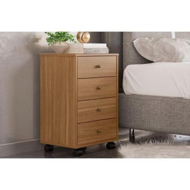 Imagem de Mesa Cabeceira Infantil Presence c/ 4 Gavetas Amêndola Touch - Demóbil