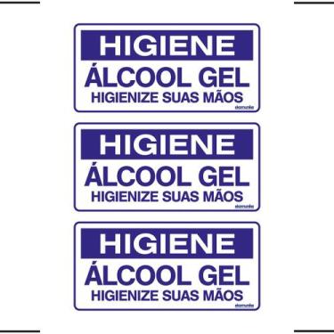 Imagem de Combo 3 Placas De Sinalização Higiene Álcool Gel Higienize Suas Mãos 2