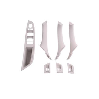 Imagem de Painel de interruptor da janela do apoio de braço da porta interior do carro dentro da porta puxar conjunto compatível com bmw série 5 f10 f11 f18 520i 523i 525i 528i 535i(Oyster LHD 7PCS)