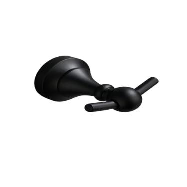 Imagem de Conjunto de ferragens de banheiro, roupão, ganchos de parede, toalheiro, barra, prateleira, suporte de papel de seda, prateleira dourada preta, multifuncional, A62317B