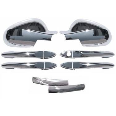 Imagem de Kit Aplique Cromado Maçaneta Retrovisor Grade JAC J3 J3 Turin 2011 à 2013