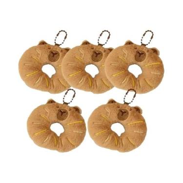 Imagem de Pingente De Pelúcia Kawaii Capivara: Charmoso Boneco Temático De Comid