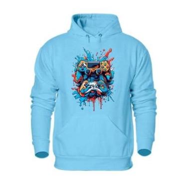 Imagem de Blusa de Frio Plus Size Masculina Flanelada Com Bolso Canguru Punho e Capuz Cordao Ajustavel-Masculino