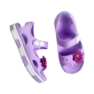 Imagem de Sandálias Florais Leves E Respiráveis Para Meninas, Calçados De EVA Pa
