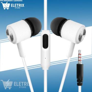 Imagem de Fone de Ouvido Estéreo Intra Auricular com Fio Microfone P2 Extra Bass